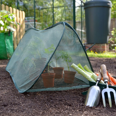 GardenSkill Pop Up Mini Grow Tunnel Cloche 1.5x0.6m H - Instant Bird Insect Net Plant Cover for Fruit Veg Raised Bed Planter, Pk 3