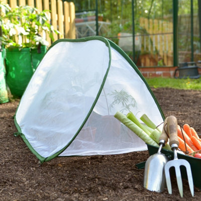 GardenSkill Pop Up Mini Grow Tunnel Cloche 1x0.4m H - Fine Insect Mesh Plant Protection Cover for Fruit Raised Bed Planter Pk 2