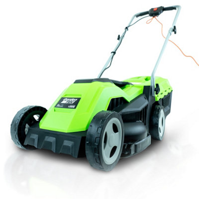 GardenTek Electric Lawnmower 38cm Cut 1600W Roller & Mulching Rotary Lawn Mower