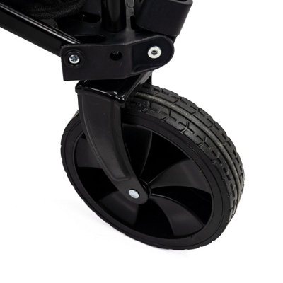 GardenTek Folding Trolley on Wheels Garden Cart Wagon 100kg Load 135L ...