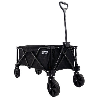 GardenTek Folding Trolley on Wheels Garden Trolley 120kg Load 135L Capacity GTW220