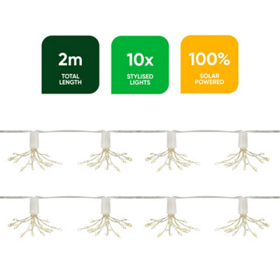 Gardenwize 10-Piece Solar String Lights 2m Solar Starburst LED Lights