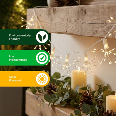 Gardenwize 10-Piece Solar String Lights 2m Solar Starburst LED Lights
