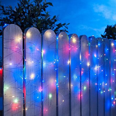Gardenwize 20 Metre Solar Powered Multi Coloured 200 LED lights Christmas Garden Patio Decking
