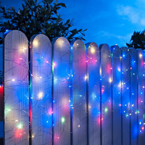 Gardenwize 20 Metre Solar Powered Multi-Coloured 200 LED lights Christmas Garden Patio Decking