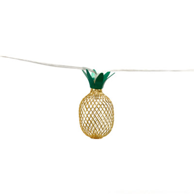 Gardenwize 2m 10 Piece Solar Powered Pineapple Lantern LED String Lights Fence Decking Patio Wall Tree