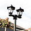 Gardenwize 3 In 1 Solar Powered LED Double Headlamp Garden Post Light Decorative Bright Light