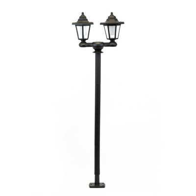 Gardenwize 3 In 1 Solar Powered LED Double Headlamp Garden Post Light ...