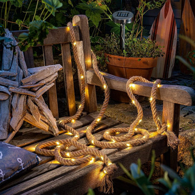 Gardenwize 4 Metre Solar Powered Decorative Rope String Lights Patio Decking Tree Wall Lights