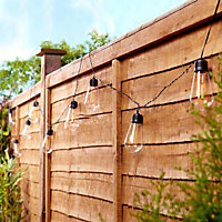Gardenwize Garden Outdoor 2m Solar Clear Filament LEB Bulb String Fairy Lights