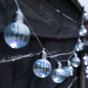 Gardenwize Garden Outdoor 2m Solar Iridescent LED Bulb String Fairy Lights