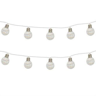 Gardenwize Garden Outdoor 2m Solar Iridescent LED Bulb String Fairy Lights