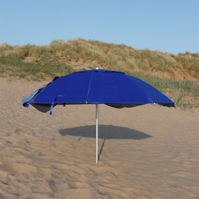 Gardenwize Garden Outdoor Beach 2-in-1 Wind Break & Parasol Umbrella - 4