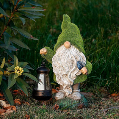 Gardenwize Garden Outdoor Gonk Gnome Ornament With Solar Powered LED Lantern