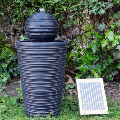 Gardenwize Garden Outdoor Round Ball & Plinth Solar Powered Water Fountain Feature