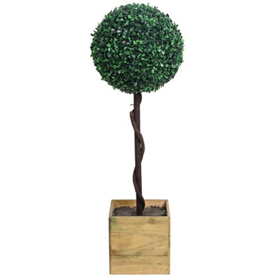 Gardenwize Garden Outdoor Solar Powered Artificial Single Bay Ball Tree Plant In Pot