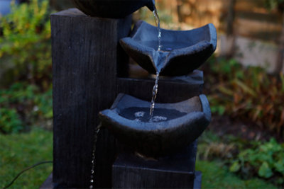 Gardenwize Garden Outdoor Solar Powered Cascading Slate Decorative Water Feature Fountain