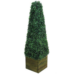 Gardenwize Garden Outdoor Solar Powered Obelisk Artificial Topiary Tree Plant with Light