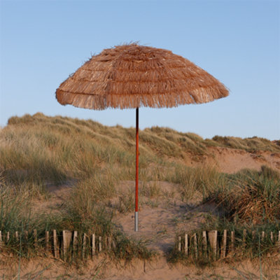 Gardenwize Garden Outdoor Tiltable Straw Beach Umbrella Parasol