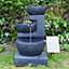 Gardenwize Outdoor Garden Solar Powered Cascading Black Ceramic Water Fountain Feature