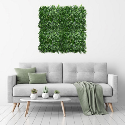 Gardenwize Pack of 4 Indoor/Outdoor Big Leaf Artificial Wall Panels  UV Protected 50x50cm Living Wall