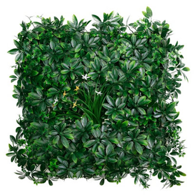 Gardenwize Pack of 4 Indoor/Outdoor Big Leaf Artificial Wall Panels  UV Protected 50x50cm Living Wall