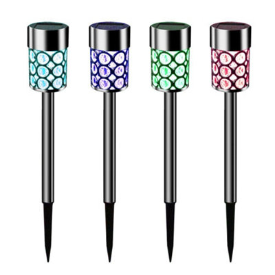 JAYXC HOME Solar Pathway Lights – 4-Pack Color Changing LED Garden Stakes