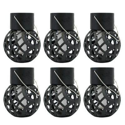 Gardenwize Pack of 6 Solar Powered LED Hanging Dancing Flame Lantern Garden Decorative Lights