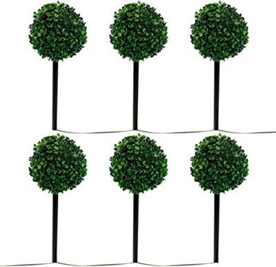 Gardenwize Pack of 6 Solar Powered Topiary LED Garden Bay Ball Stake ...