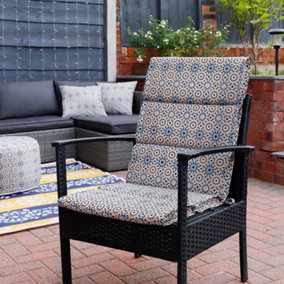 Gardenwize Pair of Outdoor Garden Decorative Full Length Bench Seat Pad Cushions - Casablanca