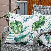 Gardenwize Pair of Outdoor Garden Sofa Chair Furniture Scatter Cushions- Botanical Leaf