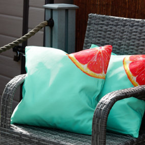 Gardenwize Pair of Outdoor Garden Sofa Chair Furniture Scatter Cushions- Grapefruit