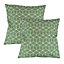 Gardenwize Pair of Outdoor Garden Sofa Chair Furniture Scatter Cushions- Green Cube
