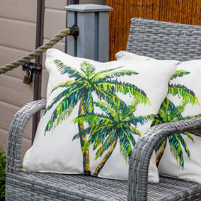 Gardenwize Pair of Outdoor Garden Sofa Chair Furniture Scatter Cushions - Light up Palm