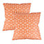 Gardenwize Pair of Outdoor Garden Sofa Chair Furniture Scatter Cushions- Orange Cube Print