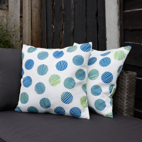 Gardenwize Pair of Outdoor Garden Sofa Chair Furniture Scatter Cushions - Polka Dot