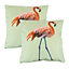 Gardenwize Pair of Outdoor Garden Sofa Chair Furniture Scatter Cushions- Solo Flamingo