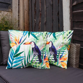 Gardenwize Pair of Outdoor Garden Sofa Chair Furniture Scatter Cushions - Toucan