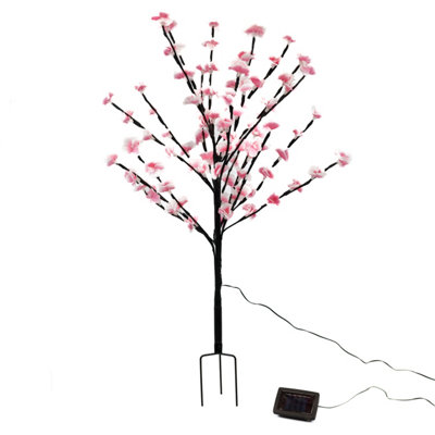 Gardenwize Solar 120cm 100 LED Pink Cherry Blossom Tree