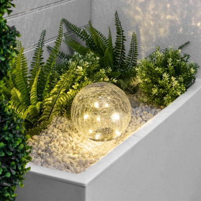 Gardenwize Solar Crackle Ball Light 15cm Diameter