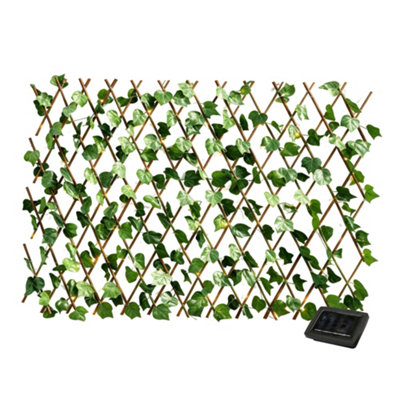 Gardenwize Solar LED Garden Trellis with 100 LEDs Expandable Ivy Screen ...