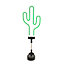 Gardenwize Solar Powered LED Neon Light Up Cactus Stake Light Decorative Garden Pathway Walkway Light