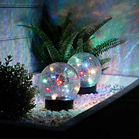 Gardenwize Solar Powered Multi-Coloured Crackle Ball - 12cm  (Pack of 2)