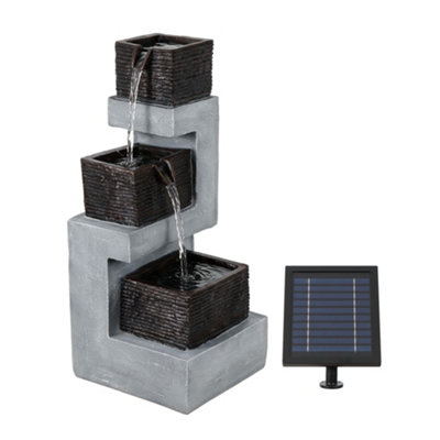 Gardenwize Solar Powered Stacked Blocks Solar Water Feature