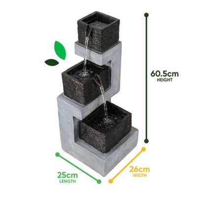 Gardenwize Solar Powered Stacked Blocks Solar Water Feature