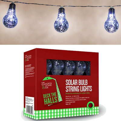 Gardman 18824 8 Silver Foil Bulb String Lights Lightbulbs LED Battery Garden