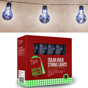 Gardman 18824 8 Silver Foil Bulb String Lights Lightbulbs LED Battery Garden