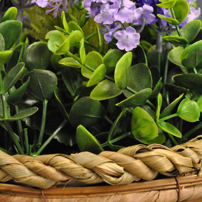 Gardman Artificial Topiary Hanging Basket 25cm Lavender