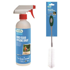 Gardman Bird Feeder Cleaning Anti Bac Spray 500ml and Long Handle Cleaner Brush