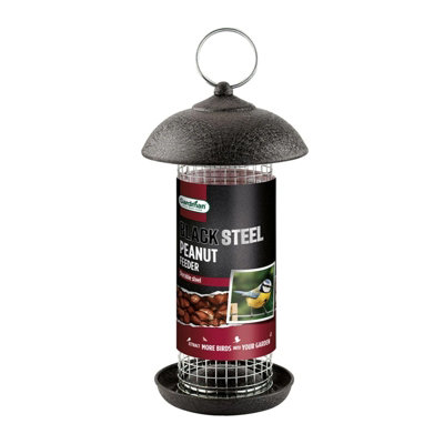 Gardman Black Metal Steel Peanut Wild Bird Hanging Garden Feeder A01171